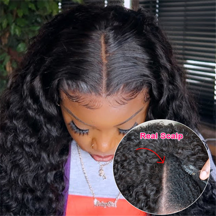 Virgin Human Hair Water Wave V Part Wigs - 图片 2